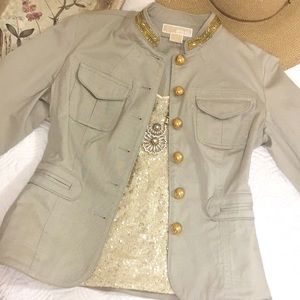 NWT Michael Kors Sequined Military Blazer